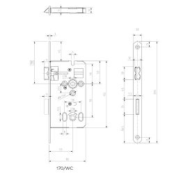 Замок врезной DORMA Gege 170 WC 78/55/8 F=20