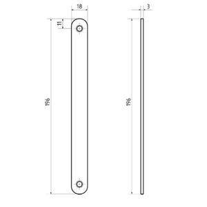 Заглушка торцевого отверстия замка/защелки 196х18 AB (бронза)