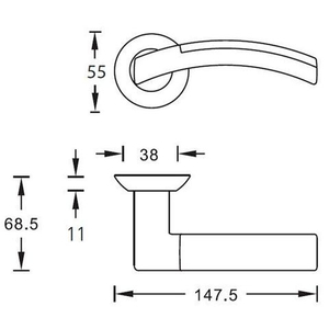 Ручка дверная ARCHIE S010 132ACF
