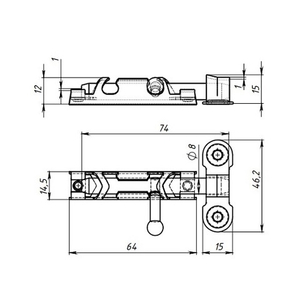 Задвижка накладная КУНГУР ЗТ1 с ц.дв. цинк (1 шт)