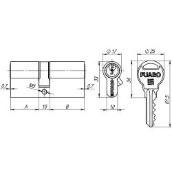 Цилиндровый механизм FUARO R300/60 (25+10+25) AB бронза 5кл. /26915/