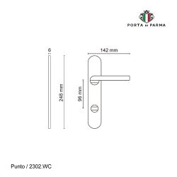 Ручка на планке PORTA DI PARMA Punto WC CP хром