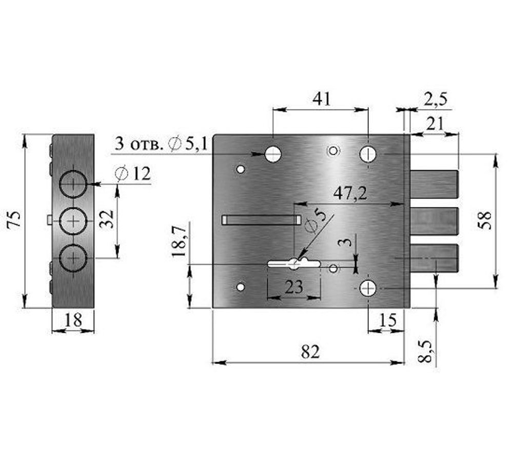 Замок накладной ГЕРИОН Блок 2М