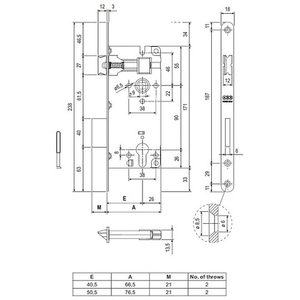 Замок под цилиндр AGB Grand, хром,18мм