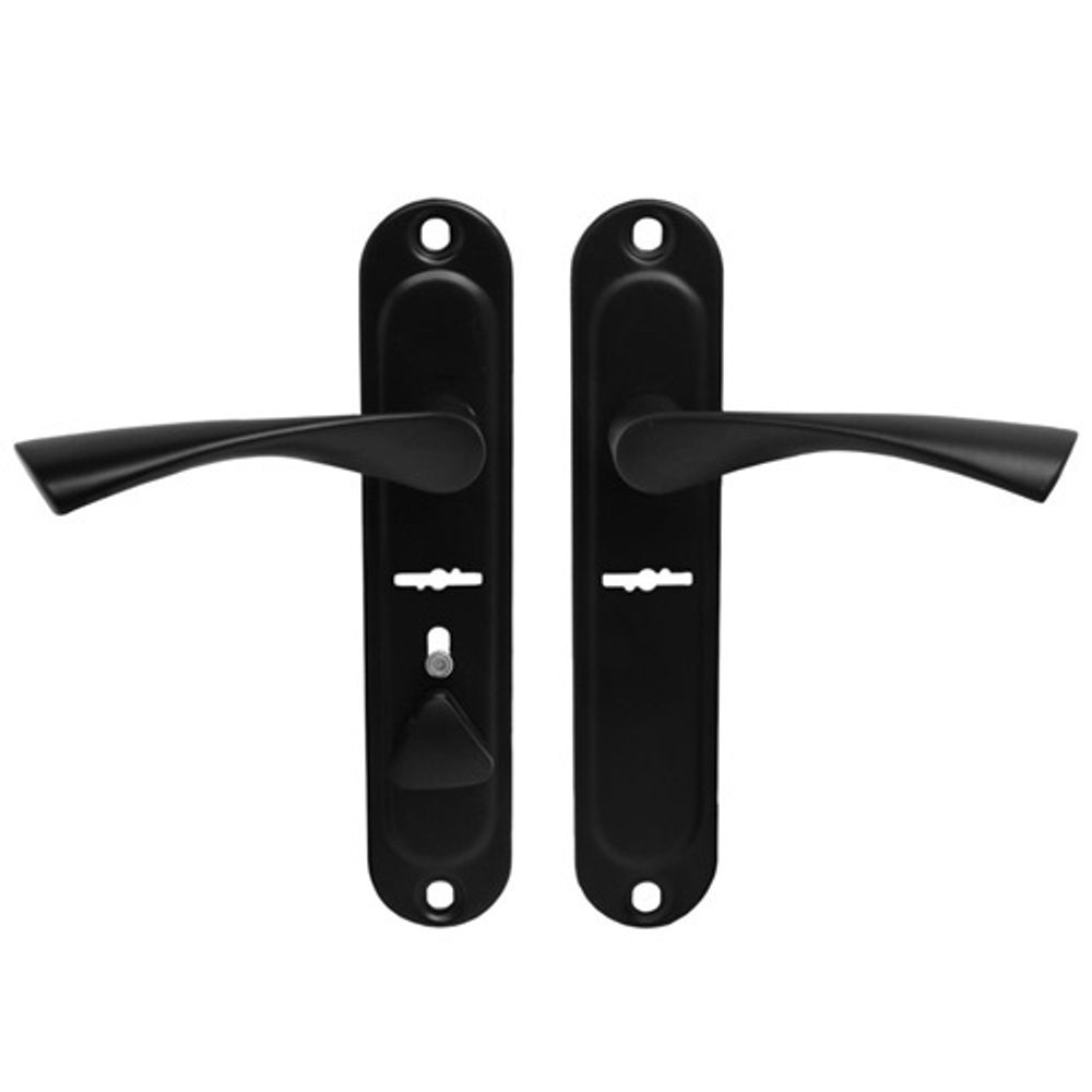 Комплект ручек АЛЛЮР 03S BL R черная правая м/о 42 мм (для замков Эльбор 1.06.41,43)