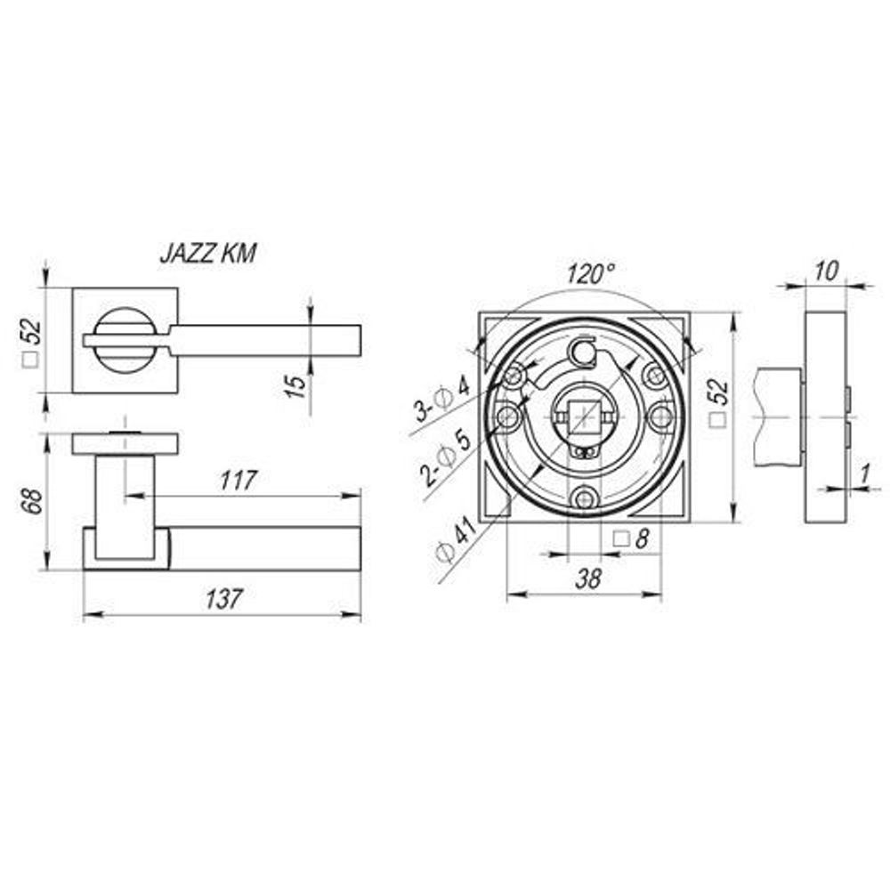 Ручка раздельная FUARO JAZZ KM SN/CP-3 мат.никель/хром /23673/