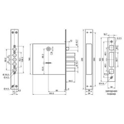 Замок врезной BORDER 77741 ЗВ9-8МК.4Т/15 /33793/