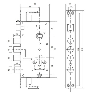 Замок врезной VANGER T-1-08A-B-CR