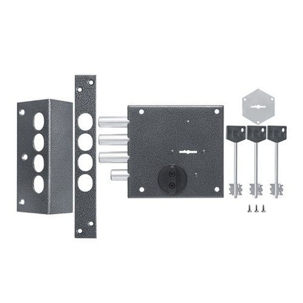 Замок накладной сувальдный с задвижкой KERBEROS 111.11.043, 5 кл. /41315/