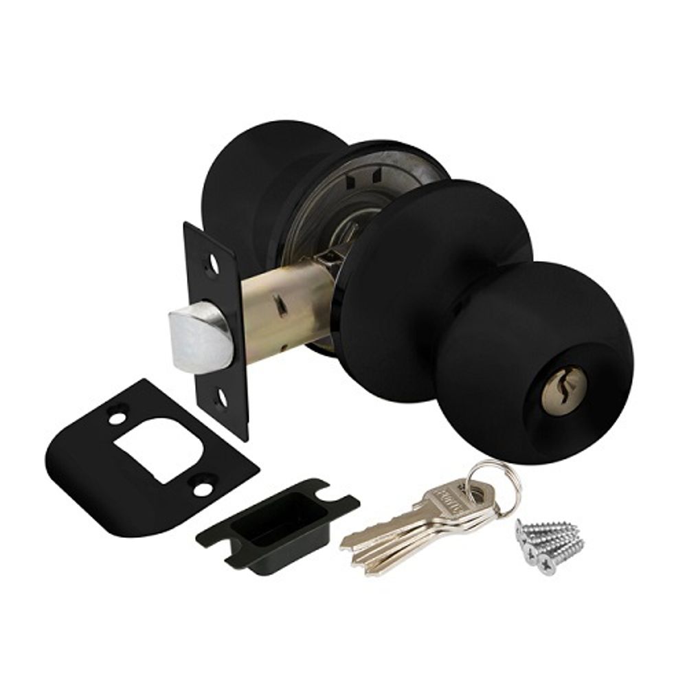 Ручка защелка AJAX 6082 BL-E (кл./фик.) черный /44445/