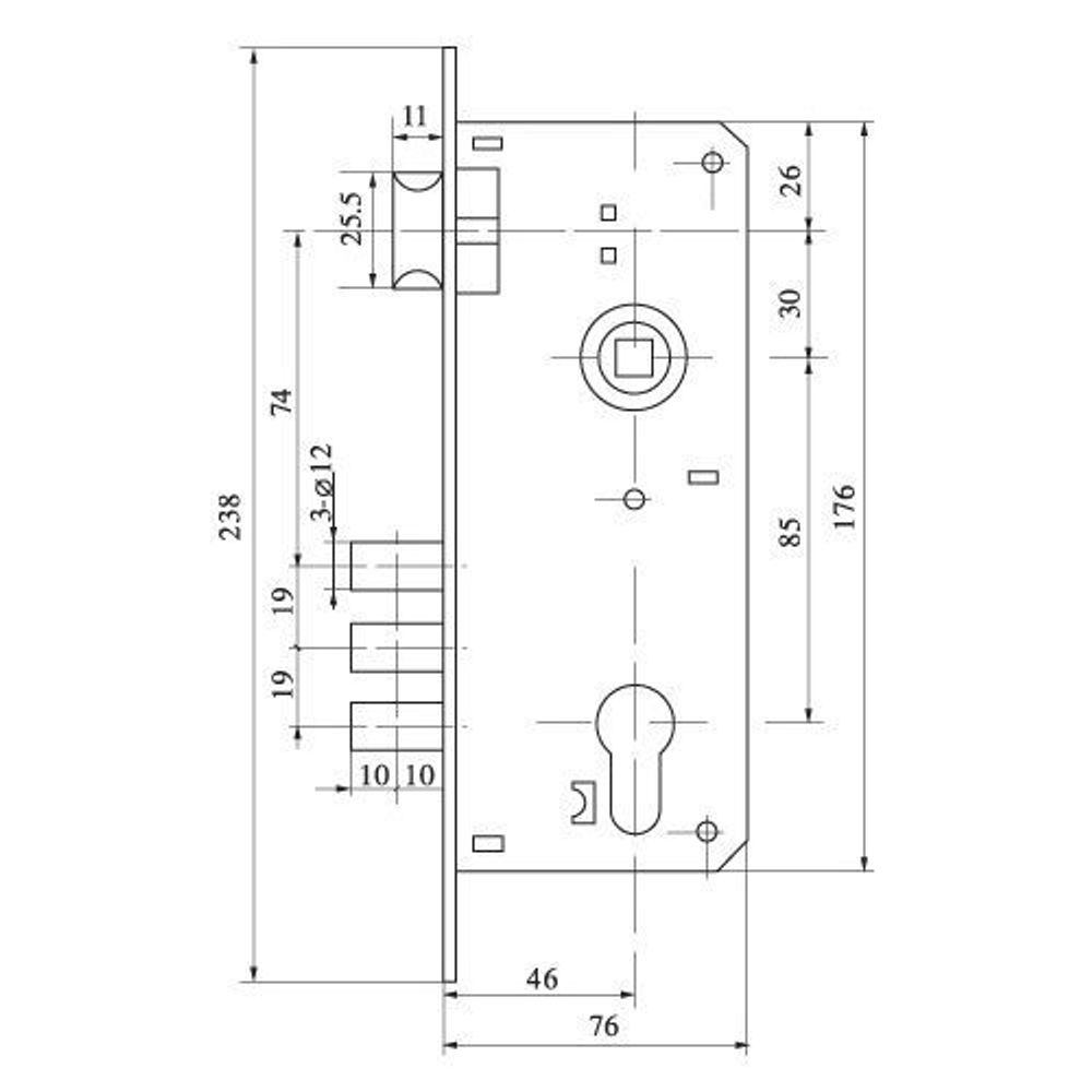 Замок врезной FUARO SET F9013 SG/GP мат.золото/золото /27073/