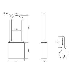 Замок навесной PALLADIUM 303F-30L