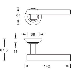 Ручка дверная ARCHIE S010 9299 (мат. хром)
