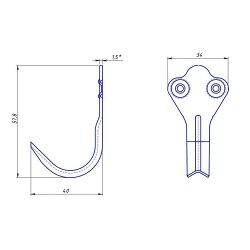 Крючок-вешалка КУНГУР № 2 цинк (1 шт)
