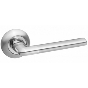 Ручка дверная RENZ 19-08 SC/CP "Тренто" (хром матовый/хром блестящий)