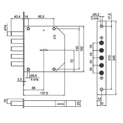 Замок врезной ЭЛЬБОР 1.05.11 Базальт
