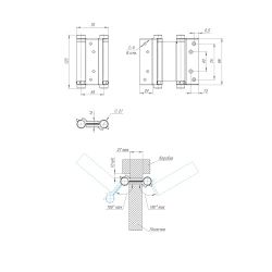 Петля дверная пружинная ARMADILLO Aldeghi ALH.100.4 CP хром /45469/ (1 шт)
