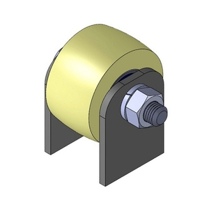 Ролик капролон d-40 гладкий на пластинах