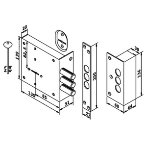 Замок накладной сувальдный KERBEROS 111.11.003 5кл.