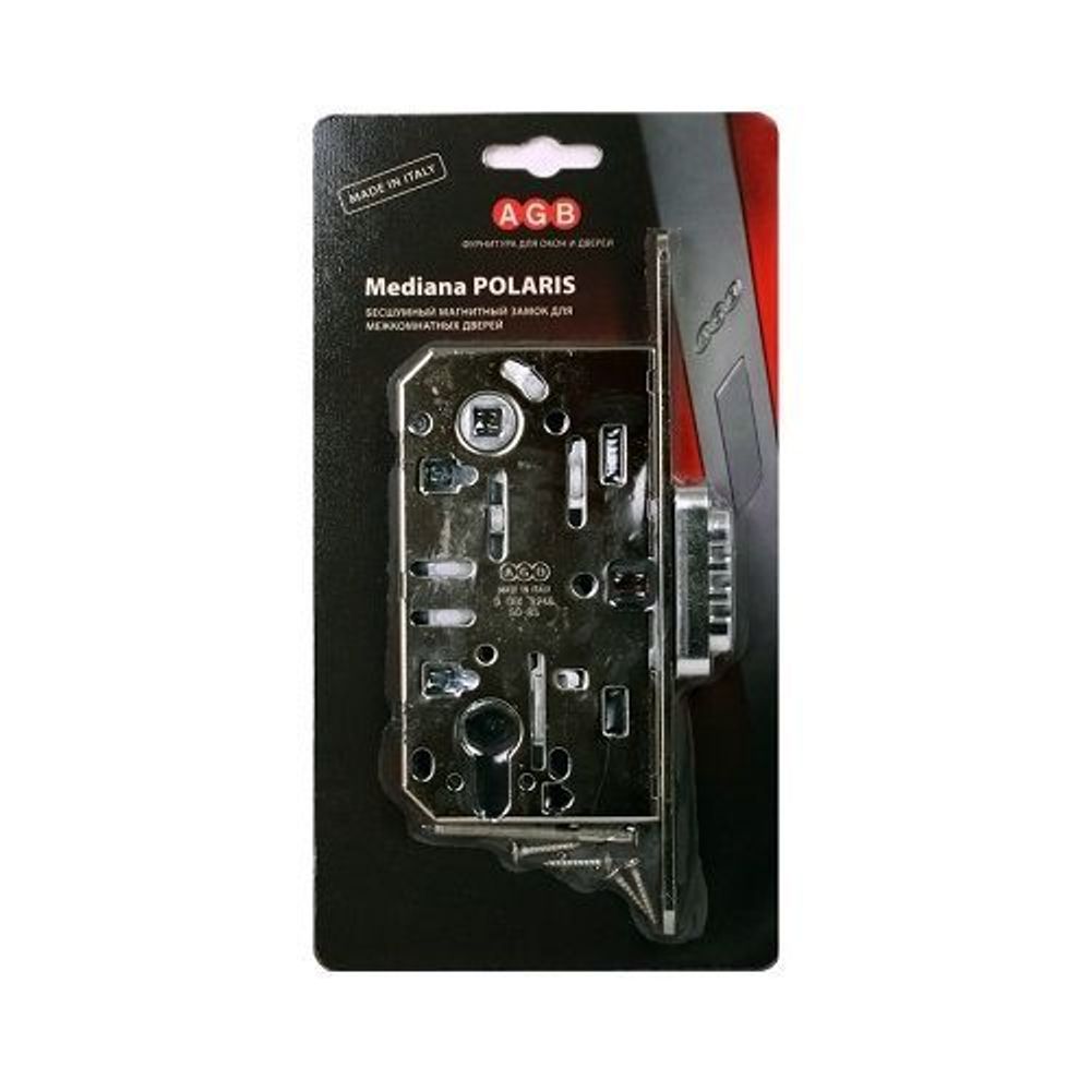 Замок межкомнатный под цилиндр AGB MEDIANA POLARIS B06103.50.06.567 (хром) /25601/