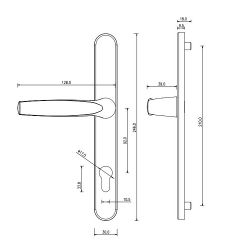 Комплект ручек на планке DORMA bremen 92/30/8мм светло-коричневая (RAL8017)