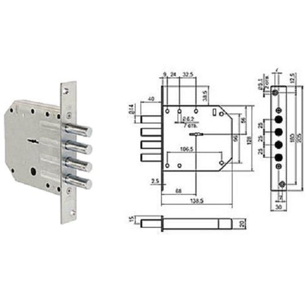 Замок врезной REX 2.1