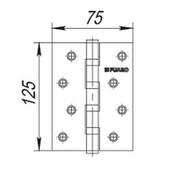 Петля дверная универсальная FUARO 4BB/BL 125x75x2,5 PB золото /30995/ (1 шт)