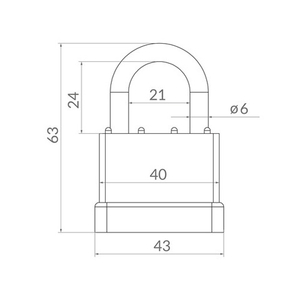 Замок навесной PUNTO PK-6540 3 кл. /57695/