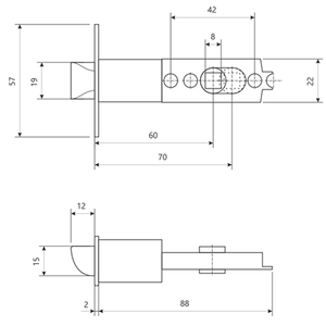 Ручка защелка AVERS 8023-03 (фик.) NIS никель