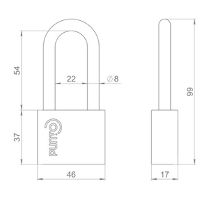 Замок навесной PUNTO PK-1550-L 3 кл. /57707/