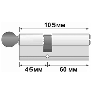 Цилиндровый механизм с вертушкой APECS SM-105 (45C/60)-C NI никель