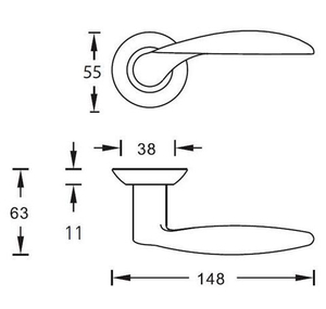 Ручка дверная ARCHIE S010 X10II (мат. золото)