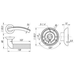 Ручка раздельная FUARO INTRO LM/Z ABG-6 бронза /45767/