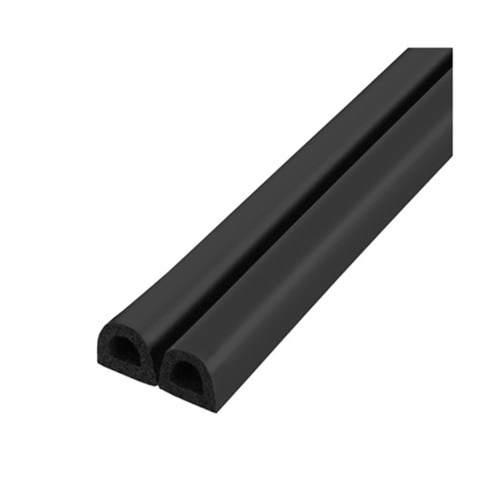 Уплотнитель FUARO профиль D-9/7,5 мм черный, 100 м