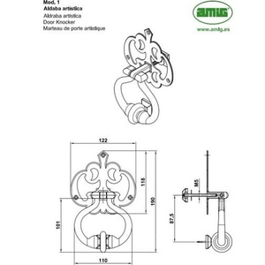 Молоток дверной Amig 1-110-100 (черный)