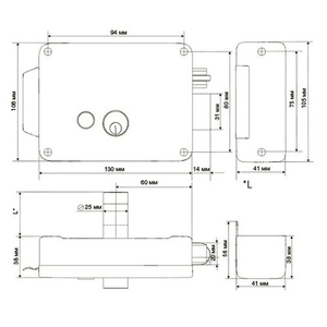 Электромеханический замок VETTORE RJ105B INOX SN мат.никель
