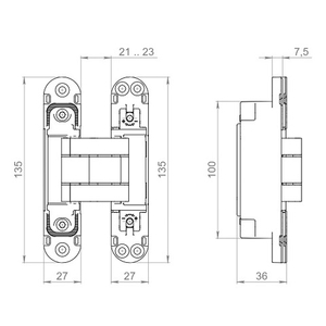 Петля скрытой установки ARMADILLO U3D7803.VPG (Koblenz K2760/K2780) FSG флор. золото /62009/ (1шт)
