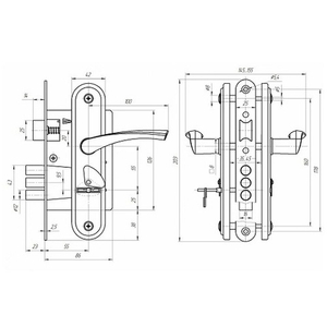 Замок врезной ЗЕНИТ ЗВ9-4.2 черный