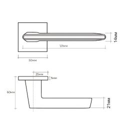 Ручка раздельная ABRISS R21.190 MBP/WH черный матовый/белая вставка