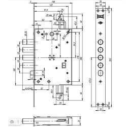 Замок врезной сувальдный KALE KILIT 452 L HARD LINE /33261/