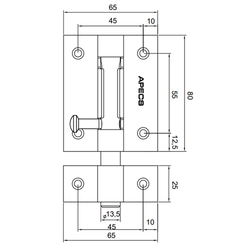 Шпингалет дверной APECS DB-02-80 CR хром