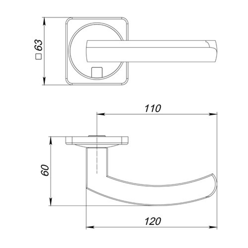Ручка раздельная FUARO MOSAIC MSC62 CP-8 хром, квадрат 170 мм /59127/