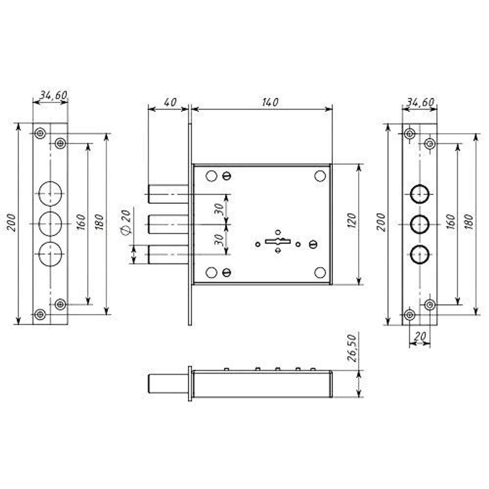 Замок врезной БИФ ЗВУ-003
