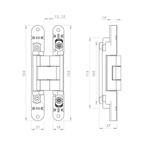 Петля скрытой установки ARMADILLO U3D2400.VPG (Kubica K2460) BL черный /48921/ (1шт)