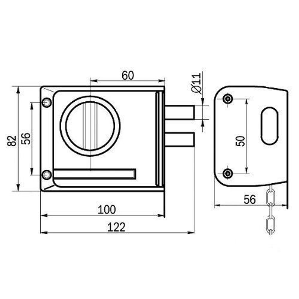 Замок накладной ПРОСАМ 86800-ЗНД-1А-КЛ