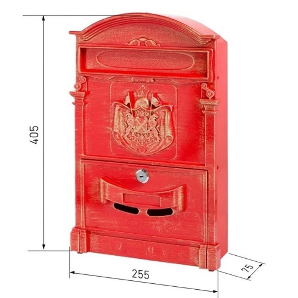 Ящик почтовый АЛЛЮР №4010В антик красный