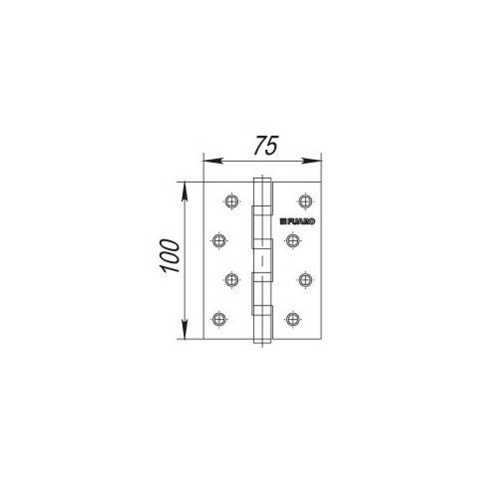 Петля дверная универсальная FUARO 4BB/BL 100x75x2,5 АС медь /30989/ (1 шт)