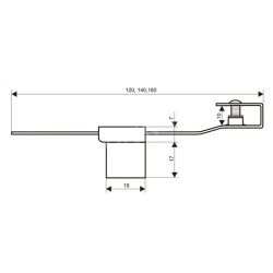 Замок витринный АЛЛЮР реечный L-140мм (хром)