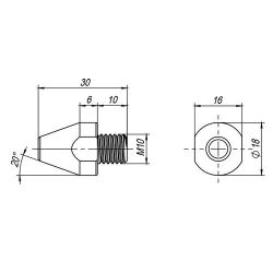 Противосъем FUARO 730/M10xD18x30 /35869/