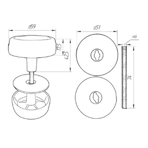 Ручка-кнопка металлическая РК-1 белая